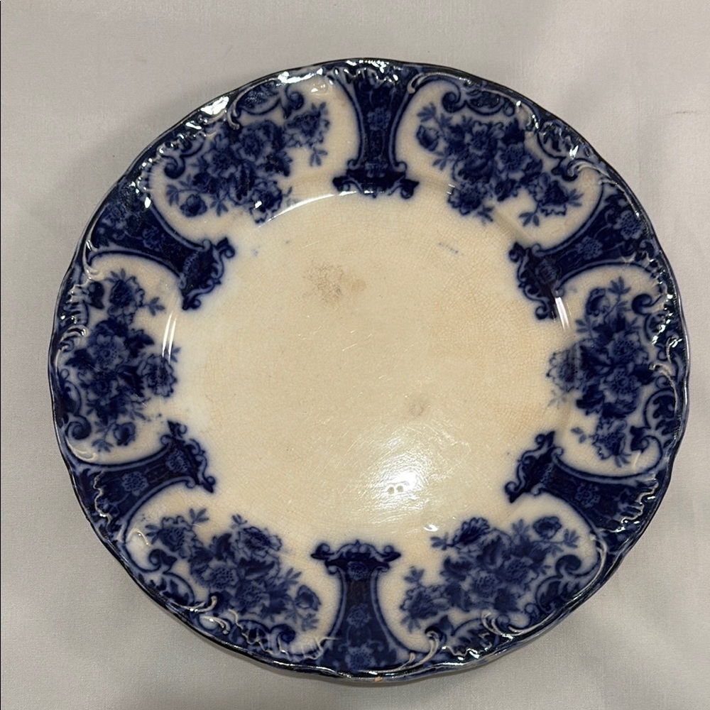 Antique Flow Blue 9” Plate